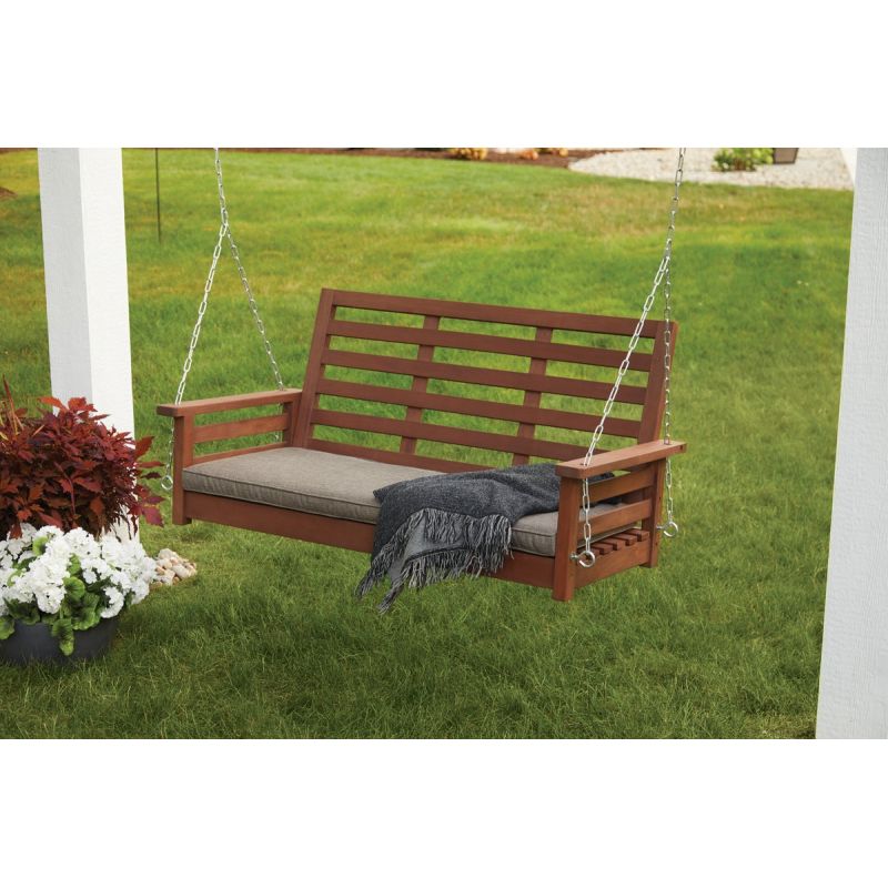 Jack Post Cushioned Hardwood Porch Swing Brown