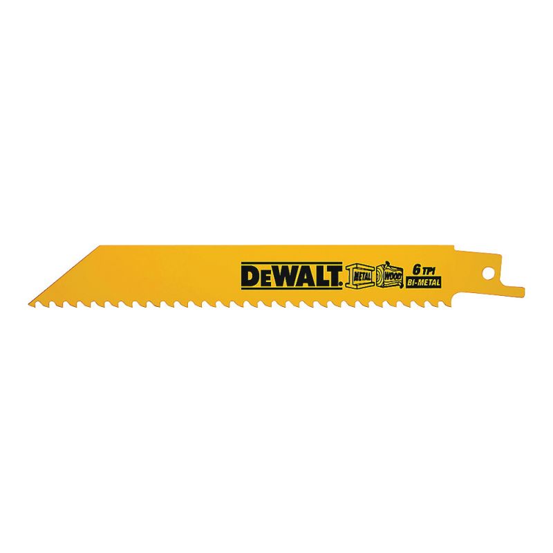 DeWALT DW4850 Reciprocating Saw Blade, 3/4 in W, 6 in L, 6 TPI Yellow