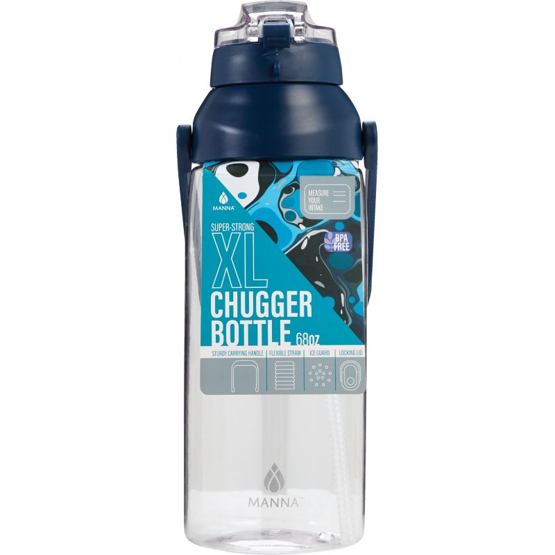 Manna XL Chugger Bottle 13 In. H. X 4.25 In. Dia., 68 Oz., Blue