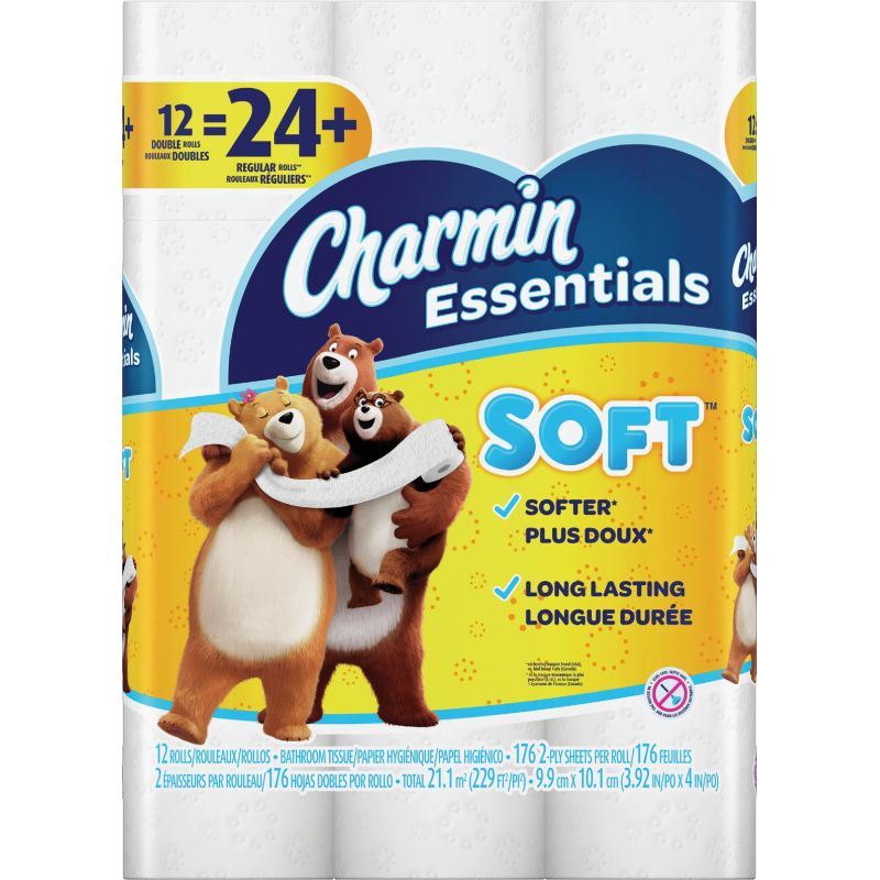 Charmin Essentials Soft Toilet Paper White (Pack of 4)