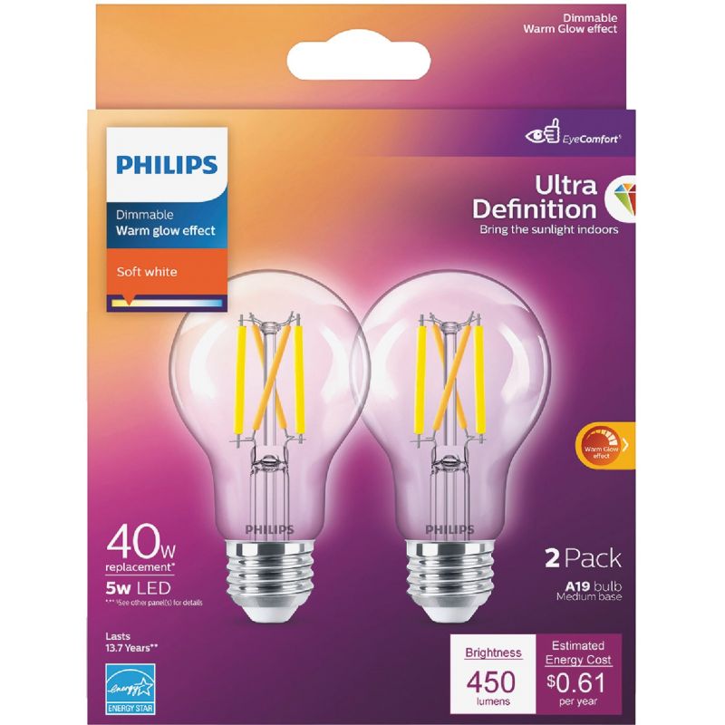 Philips Warm Glow A19 LED Light Bulb