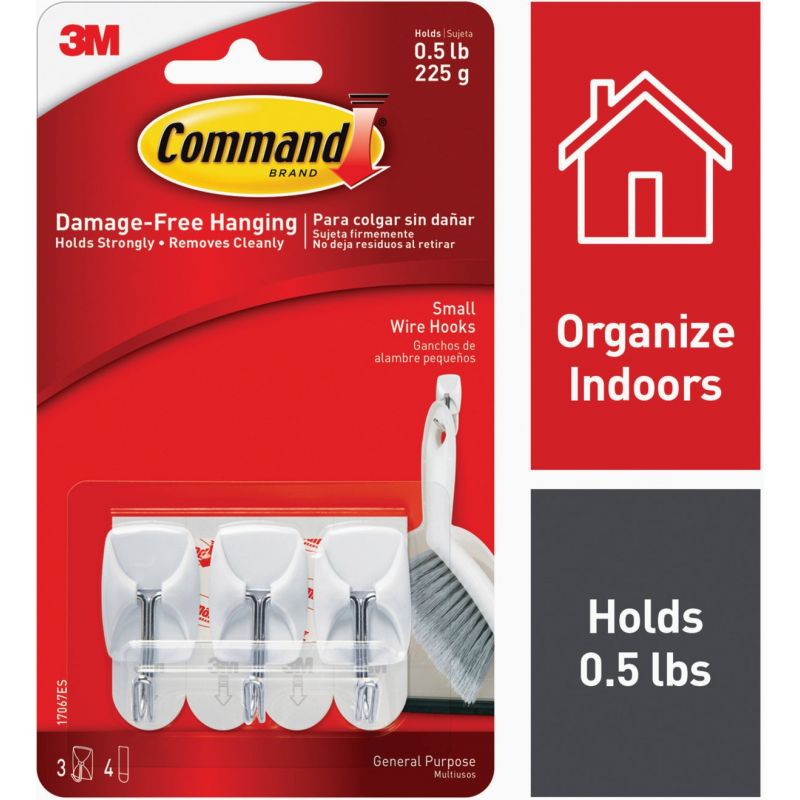 3M Command Wire Adhesive Hook White