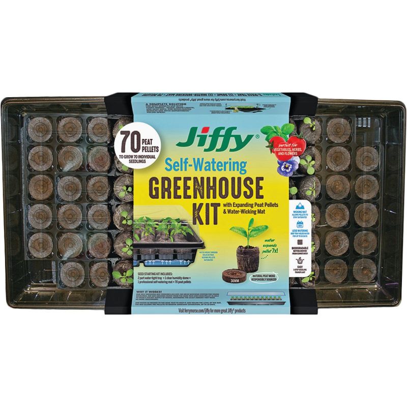 Jiffy 70-Cell Self Watering Greenhouse Seed Starter Kit