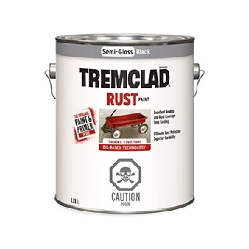 Tremclad 270S26X155 Rust Preventative Paint, Oil, Semi-Gloss, Black, 3.78 L, Can Black