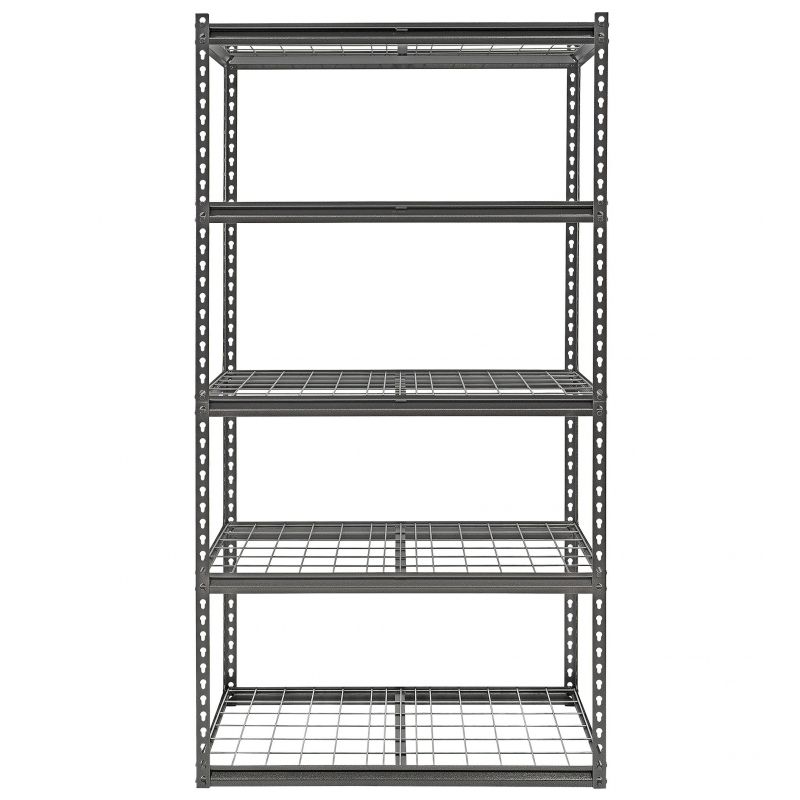 ProSource Boltless Shelving Unit with Wire Decking, 5 Levels, 36 in W x 18 in D x 72 in H 5000 Lb, Black Speckled
