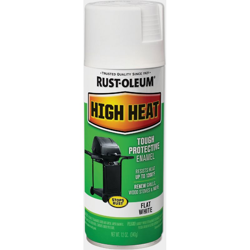 Rust-Oleum High Heat Spray Paint Enamel White, 12 Oz.