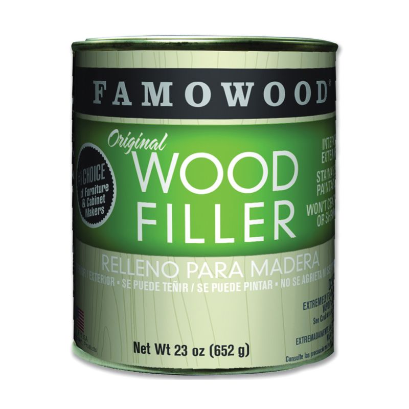 Famowood 36021128 Original Wood Filler, Liquid, Paste, Oak/Teak, 24 oz, Can Oak/Teak
