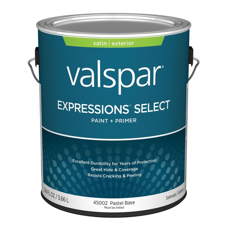 Valspar Expressions Select 4500 07 Latex Paint, Acrylic Base, Satin Sheen, Pastel Base, 1 gal Pastel Base