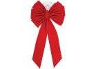 Holiday Trims 11-Loop Red Velvet Christmas Bow Red (Pack of 12)