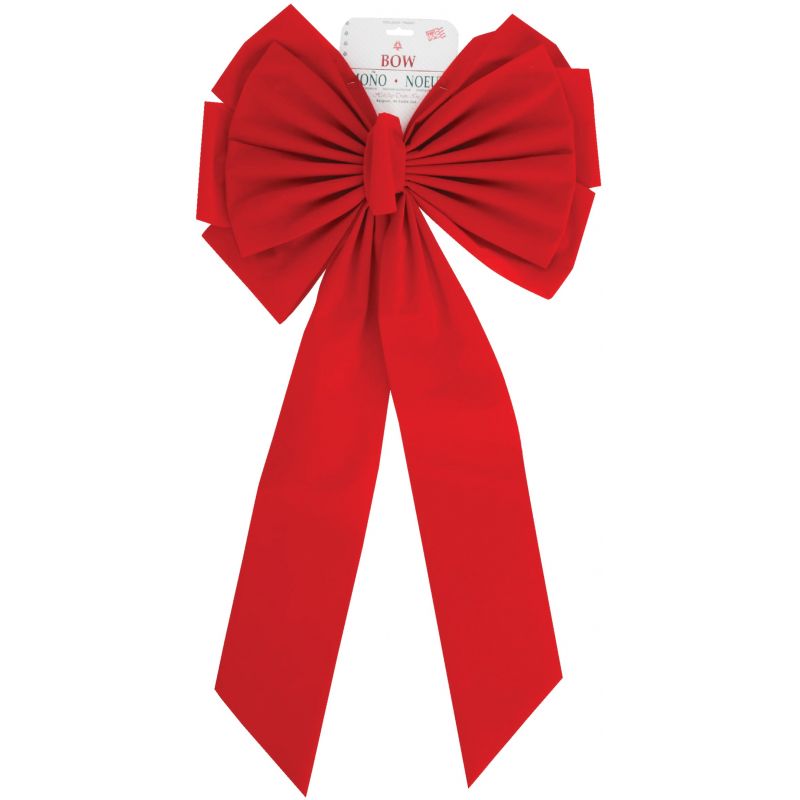 Holiday Trims 11-Loop Red Velvet Christmas Bow Red (Pack of 12)