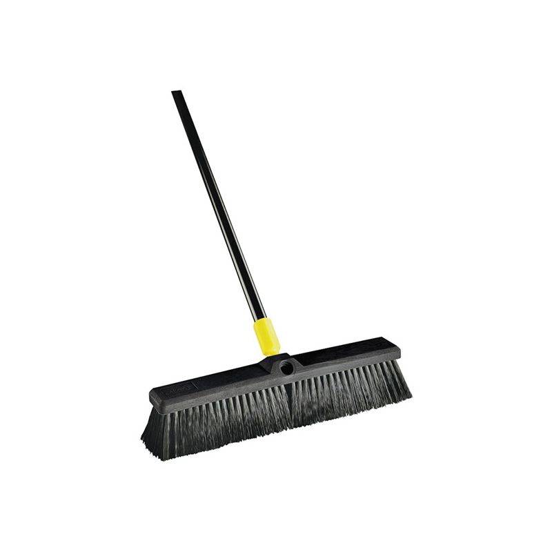 Quickie 00520 Push Broom, 24 in Sweep Face, Horse Hair Bristle, Steel Handle