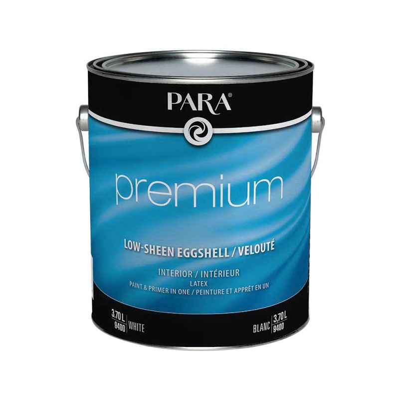 Para Premium Series 9400-16 Interior Paint, Solvent, Water, Eggshell, White, 1 gal, 420 to 480 sq-ft Coverage Area White (Pack of 4)