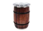 Orca BAR12OWG Whiskey Barrel Cup, 18/8 Stainless Steel, Oak Wood Grain, Powder-Coated Oak Wood Grain