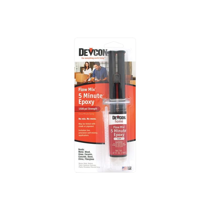 Devcon 20445 Epoxy Adhesive, Amber, Liquid, 0.47 oz, Syringe Amber (Pack of 6)