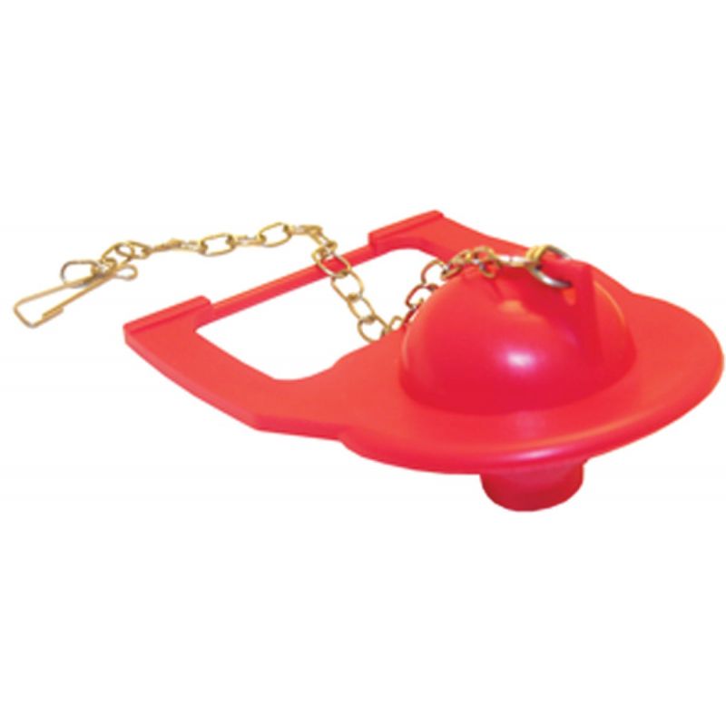Lasco Square Back Toilet Flapper with Chain 4.5 In. L X 3.4 In. W X 2.0 In. H, Red