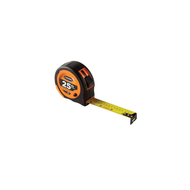 KESON Economy Series PG2510 Tape Measure, 25 ft L Blade, 1 in W Blade, Steel Blade, ABS Case 25 Ft