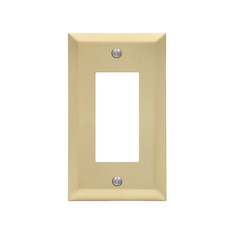 Amerelle Century 163RSB Wallplate, 4-15/16 in L, 2-7/8 in W, 1 -Gang, Steel, Gold, Satin Brass Gold