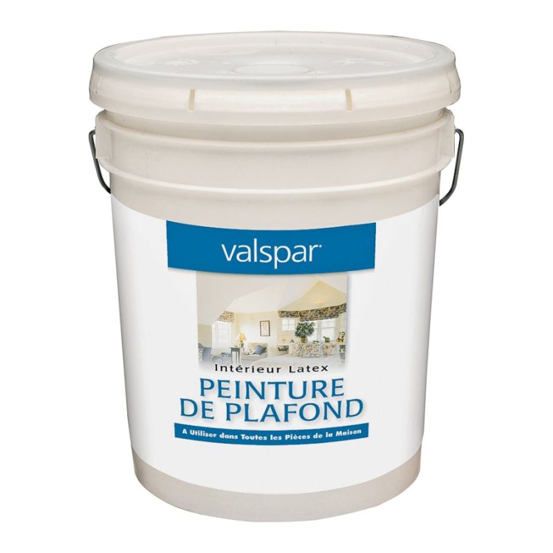 Valspar 1426 Series 1426-5GAL Interior Paint, Flat Sheen, Ceiling White, 5 gal, Pail, 400 sq-ft Coverage Area Ceiling White