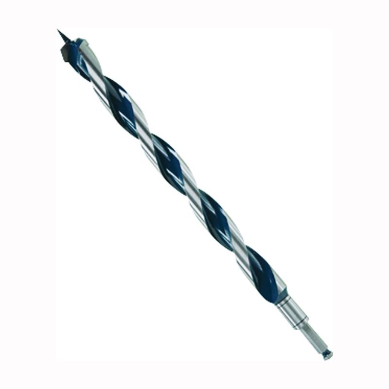 Bosch NKLT16 Auger Drill Bit, 1 in Dia, 17-1/2 in OAL, Open-Faced Flute, 7/16 in Dia Shank, Hex Shank Blue