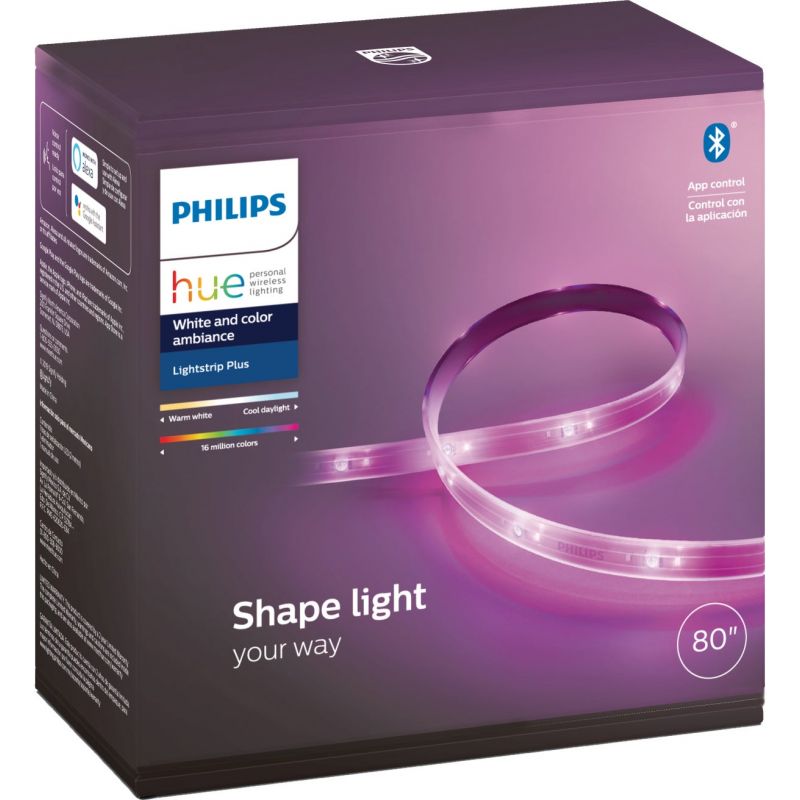 Philips Hue Bluetooth LED Lightstrip Plus Base White