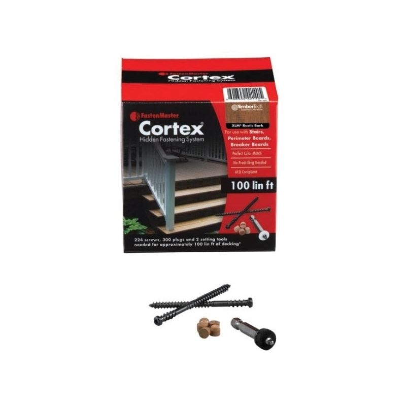 FastenMaster Cortex FMCTX-TX1LFTSLR Hidden Deck Fastener, 2-3/4 in L, Star Drive Lava Rock