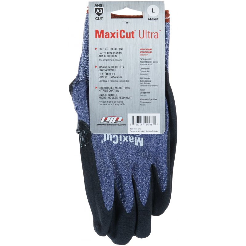 MaxiCut Ultra Nitrile Coated Glove L, Black &amp; Blue