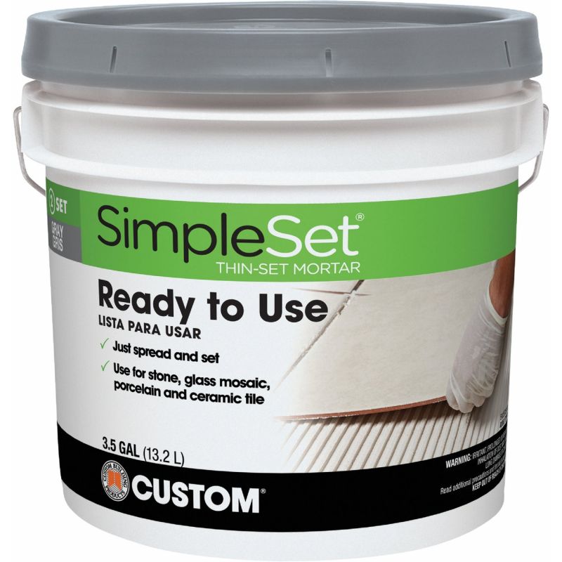 Custom Building Products SimpleSet Pre-Mixed Thin-Set Mortar 3.5 Gal., Gray
