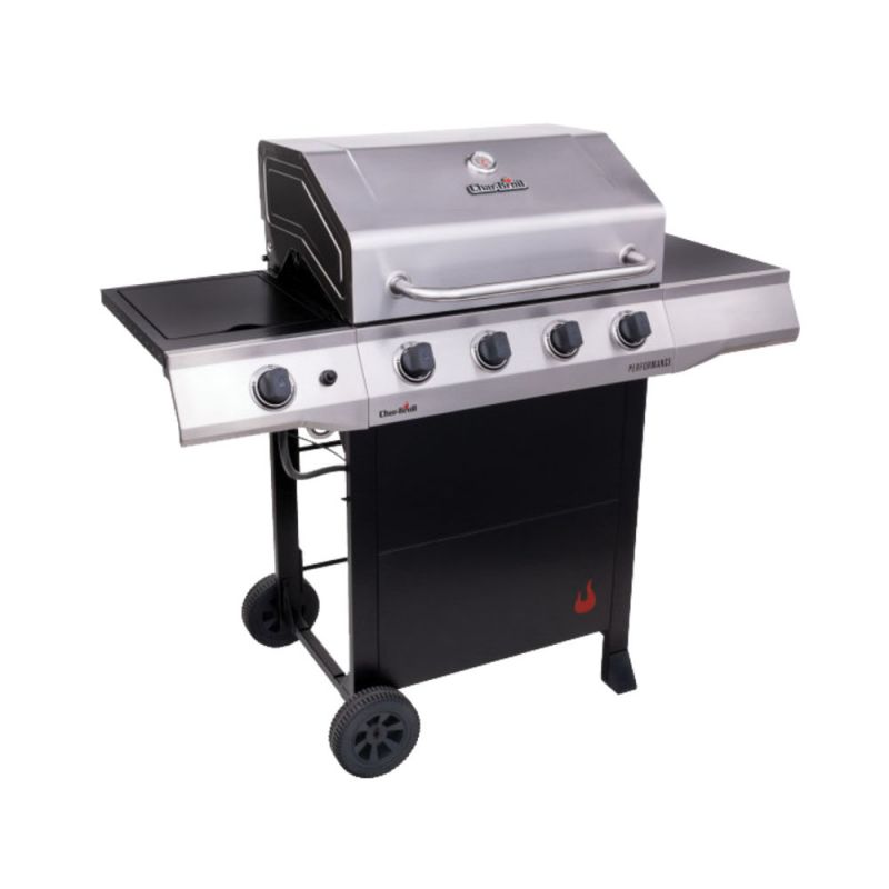 Char-Broil Performance 463351021 Gas Grill with Chef&#039;s Tray, Liquid Propane, 2 ft 1/2 in W Cooking Surface, Steel Black/Silver