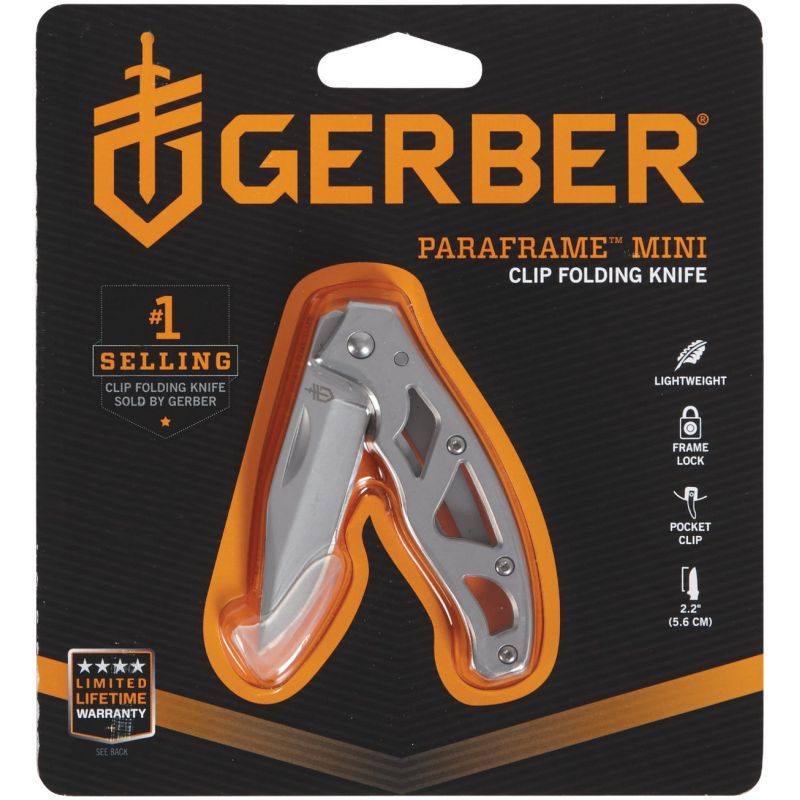 Gerber Mini Paraframe Fine Edge Folding Knife Stainless Steel, 2-1/4 In.