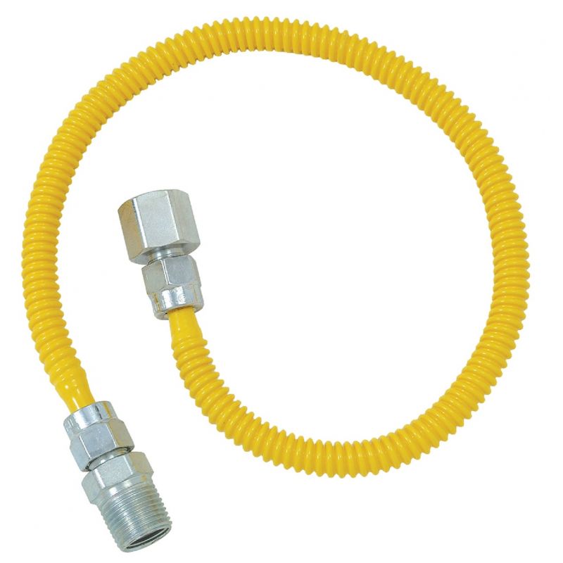 Dormont 3/8 In. OD x 1/4 In. ID Coated SS Gas Connector, 1/2 In. MIP x 1/2 In. FIP