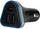 Blue Jet Triple USB-A Car Charger Black