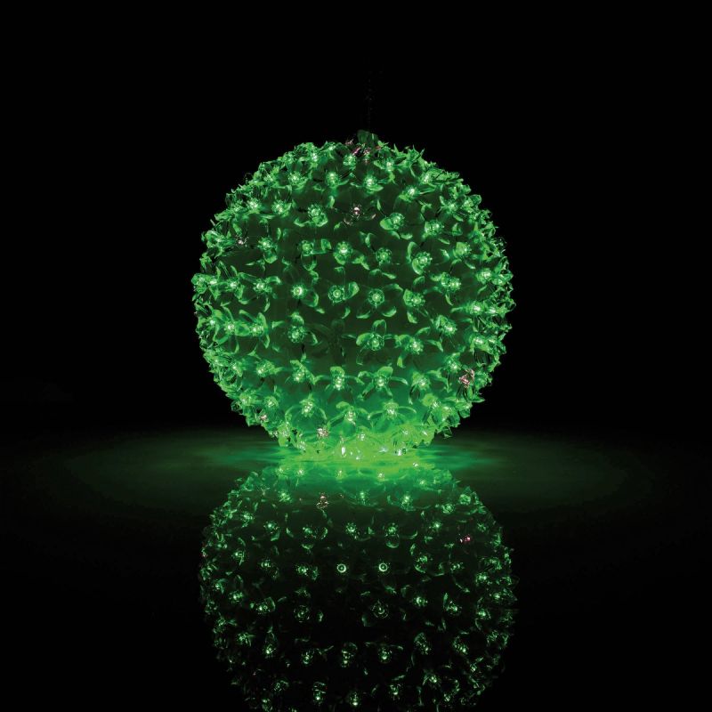 Alpine Flashing LED Lighted Sphere Ornament Green &amp; Red
