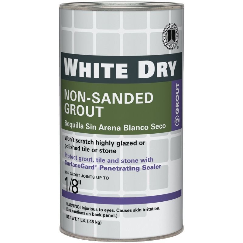 Custom Building Products White Dry Tile Grout 1 Lb., White (Pack of 6)