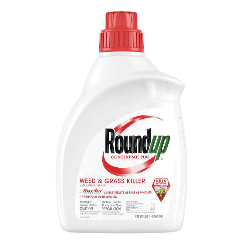 Roundup 5376506 Concentrate Plus Weed and Grass Killer, Liquid, 0.5 gal