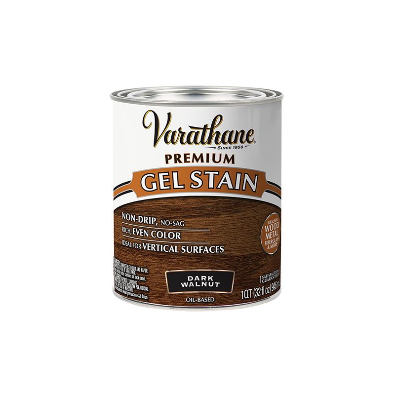 Varathane 358301 Premium Stain, Dark Walnut, Gel, Liquid, 1 qt Dark Walnut