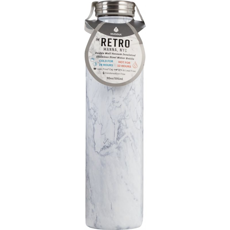 Manna Retro Insulated Vacuum Bottle 20 Oz., White