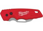 Milwaukee FASTBACK Blunt Tip Hawkbill Pocket Knife Red, 2.45 In.