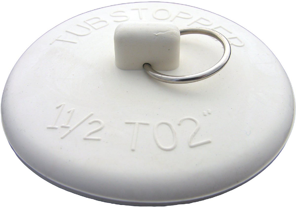 Lasco Hollow 1-3/8 In. White Sink Rubber Drain Stopper - Power