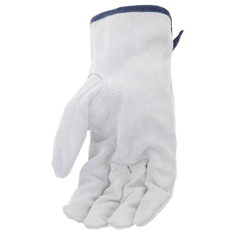 Boss B81162-L Gloves, L, 8 to 8-3/8 in L, Keystone Thumb, Slip-On Cuff, Split Cowhide Leather, Gray L, Gray