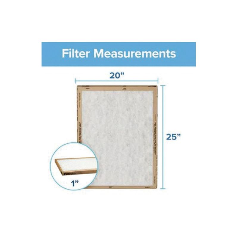 Filtrete FPL03-2PK-24 Air Filter, 25 in L, 20 in W, 2 MERV, For: Air Conditioner, Furnace and HVAC System