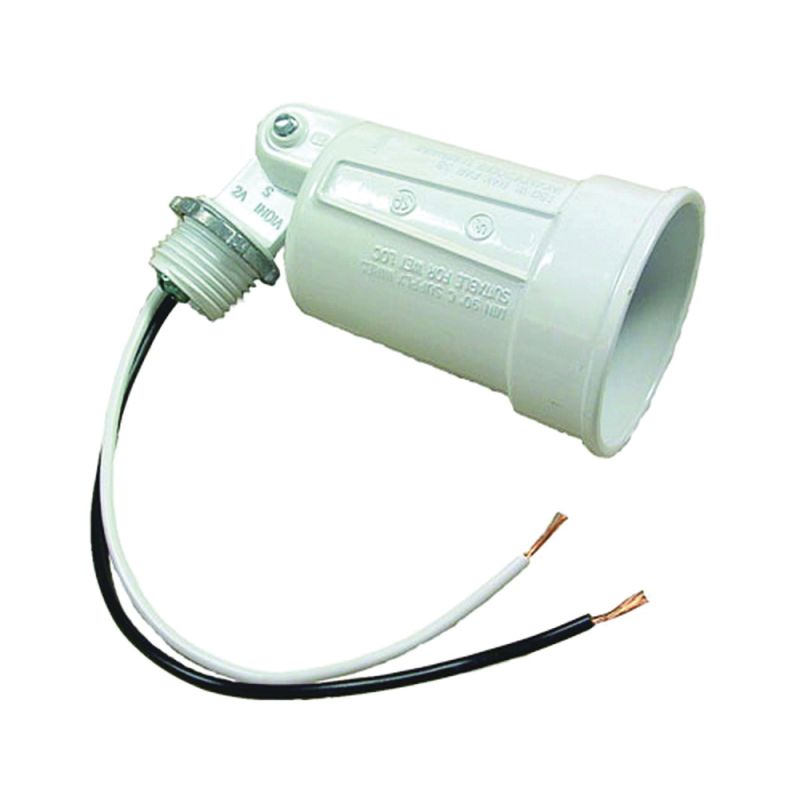 Hubbell 5606-6 Lamp Holder, 120 V, 75 to 150 W, White White