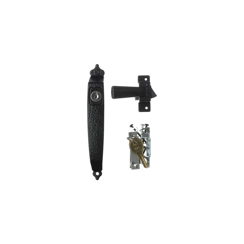 Wright Products VCK333X3BL Pushbutton Latch, 3/4 to 1-1/4 in Thick Door Black