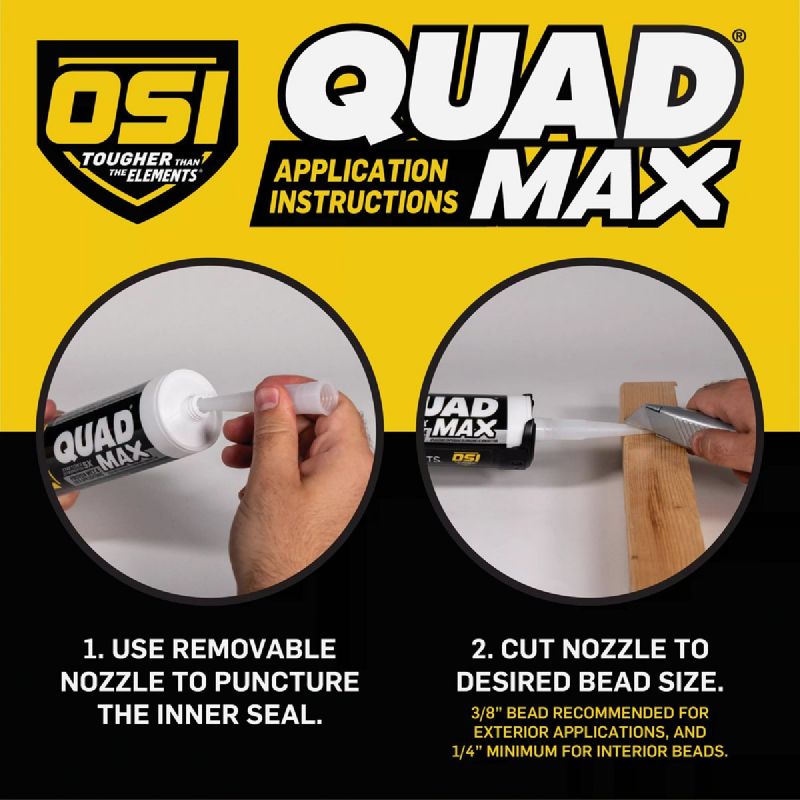 OSI Quad Max Window, Door &amp; Siding Polymer Sealant Black, 9.5 Oz.