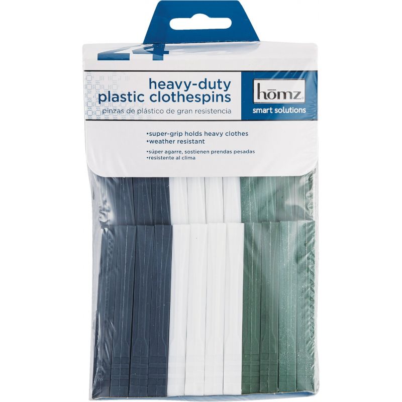 Homz 24-Pack Plastic Clothespins Assorted