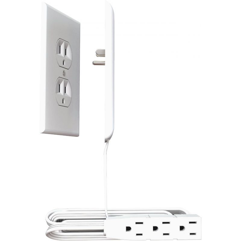 Sleek Socket Multi-Outlet Power Strip with 8 Ft. Cord White, 13A