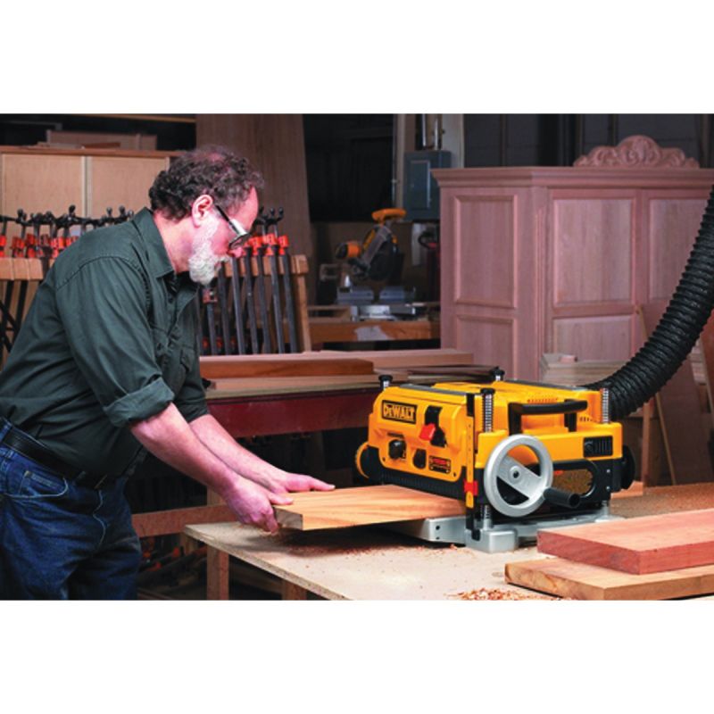DeWALT DW735 Thickness Planer with Three Cutter, 15 A, 2 hp, 13 in W Planning, 1/8 in D Planning