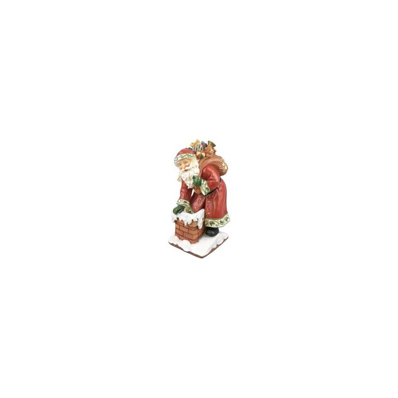 Hometown Holidays 89407 Christmas Figurine, Christmas Santa on a Chimney, Assorted Assorted (Pack of 2)