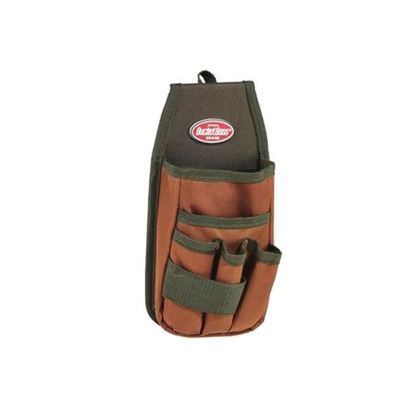 Bucket Boss 54170 Utility Pouch, 5-Pocket, Poly Ripstop Fabric, Brown/Green, 5 in W, 9 in H, 2 in D Brown/Green