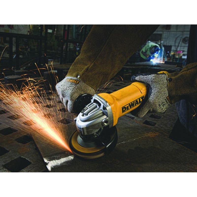 DeWALT DWE402 Small Angle Grinder, 11 A, 5/8-11 Spindle, 4-1/2 in Dia Wheel, 11,000 rpm Speed Black/Yellow