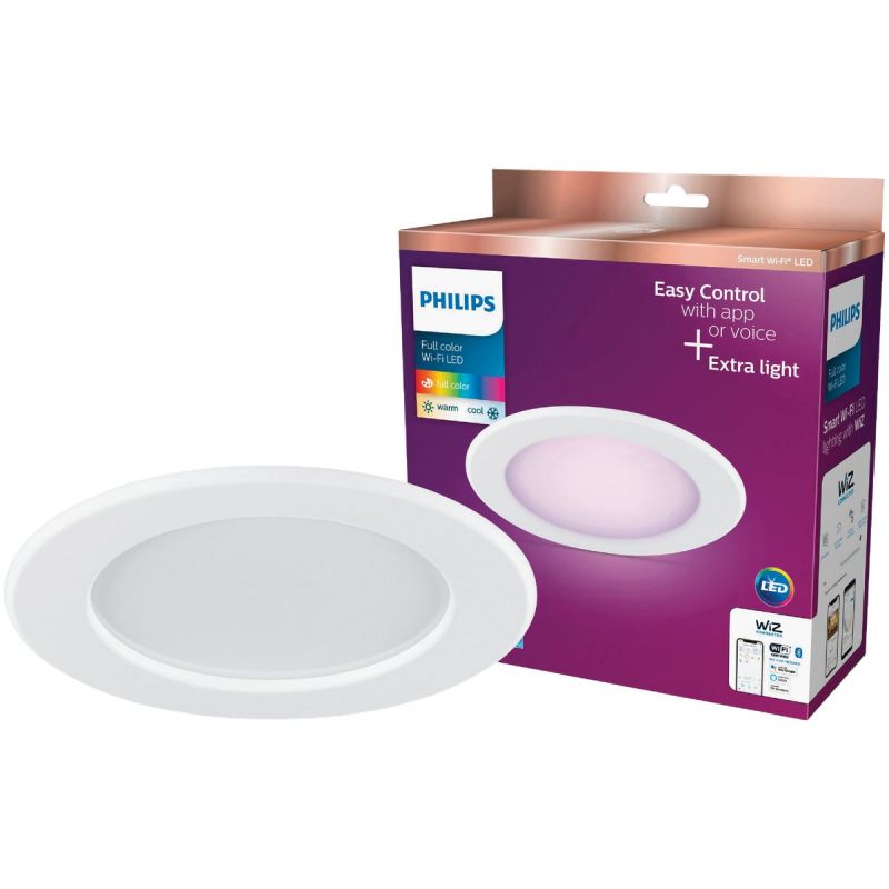 Philips Smart Tunable Full Color WiFi LED Recessed Light Kit White